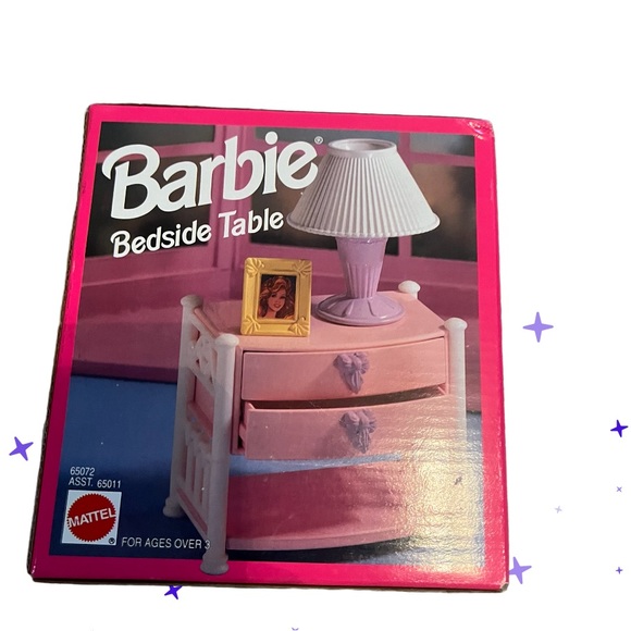 Vintage Barbie Bedside Table Factory Sealed Mattel Doll Furniture 1993 65072 - Picture 9 of 10